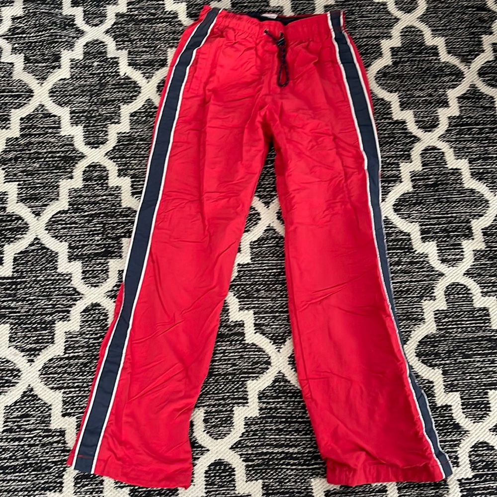 Xs Abercrombie and Fitch track pants red with blue sides